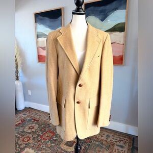 Vintage Tan Herringbone Wool Blazer